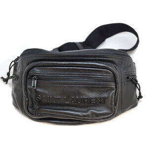 SAINT LAURENT Nux Body Bag Waist Black Shoulder